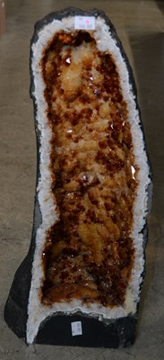 Lot 327C - A citrine geode cathedral quartz crystal...