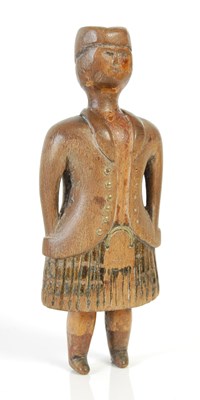 Lot 238 - An unusual Scottish treen snuff mull carved as...