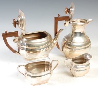 Lot 177 - A Birmingham silver four piece tea service,...