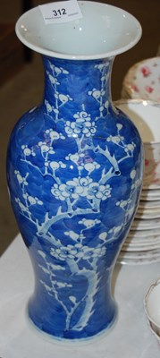 Lot 312 - A Chinese blue and white vase, decorated with...