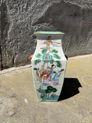 Lot 509 - A Chinese porcelain famille rose vase, Qing...
