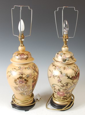 Lot 282 - A pair of 20th century ceramic table lamps, of...