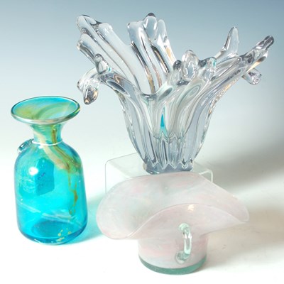 Lot 278 - A group of three Studio Glass vases, to...