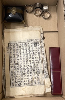 Lot 380 - A box of assorted items, to include nine...