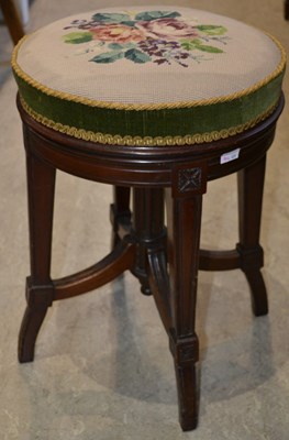 Lot 520 - An early 20th century mahogany piano stool,...