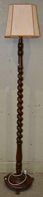 Lot 541 - A 20th century mahogany barley twist floor...