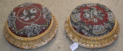 Lot 538 - A pair of 19th century footstools of circular...