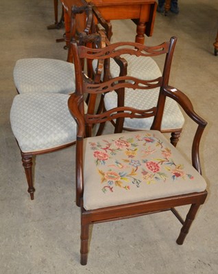 Lot 559 - A set of four 19th century mahogany dining...