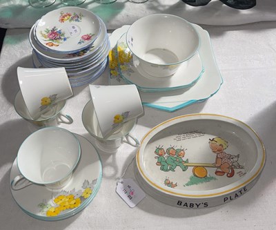 Lot 300 - A Shelley Art Deco bone China part tea service,...