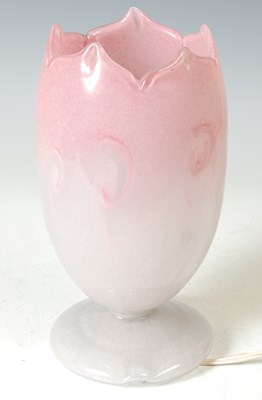 Lot 254 - A 20th century Vasart glass lamp, of tulip...