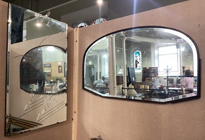 Lot 650 - A 20th century rectangular wall mirror,...