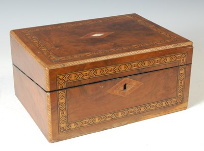 Lot 239 - A 19th century walnut writing slope, the...