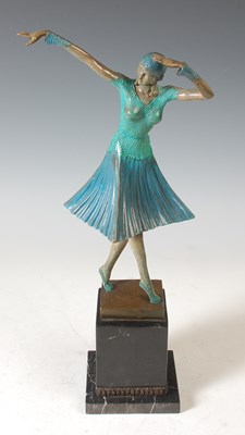 Lot 240 - After D. H. Chiparus, a cold painted bronze...