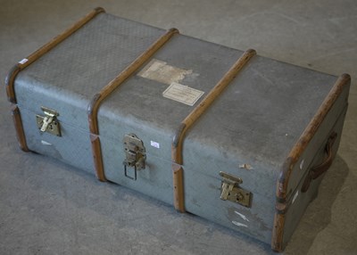 Lot 510 - An early 20th century steamer trunk, featuring...
