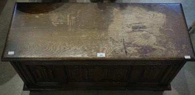 Lot 526 - A 20th century oak blanket chest, the three...