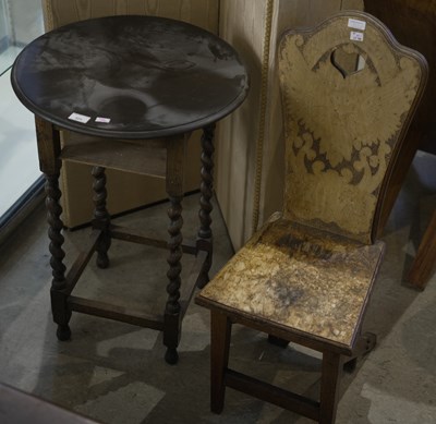 Lot 525 - An early 20th century oak occasional table,...
