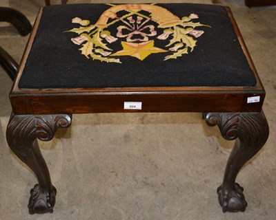 Lot 554 - A 19th century mahogany foot stool, the...