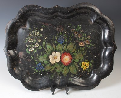 Lot 241 - A late 19th century toleware serving tray,...