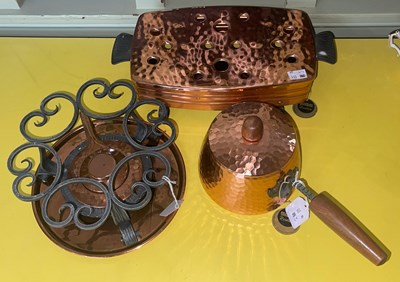 Lot 310 - A mid-20th century Fondue set in hammered...