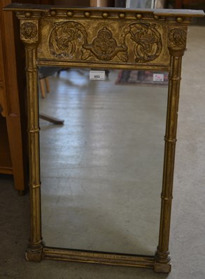 Lot 653 - A 19th century gilt wood Pier mirror, the top...