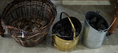 Lot 596 - An early 20th century brass scuttle with fire...