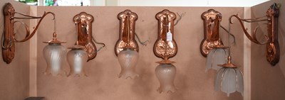 Lot 622 - A set of six 20th century Arts & Crafts style...