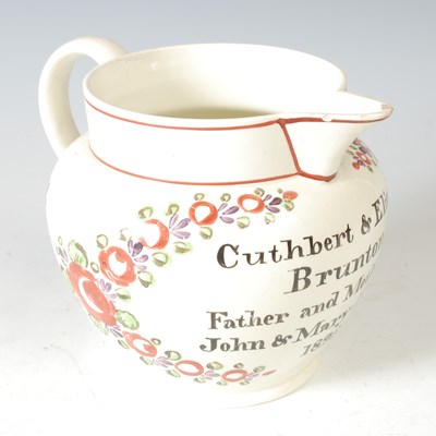 Lot 153 - A 19th century English creamware jug, the...
