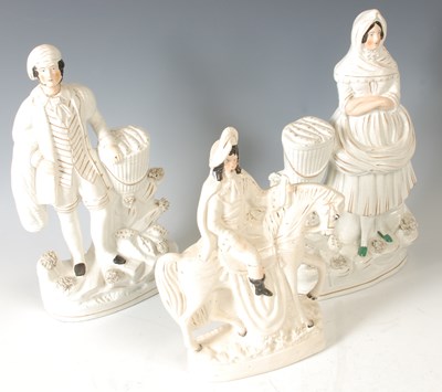 Lot 290 - A pair of Staffordshire pottery fisher folk...