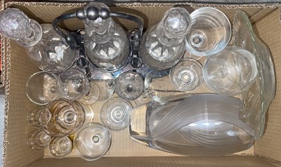 Lot 394 - A box of assorted glassware to include a...
