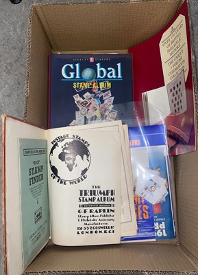 Lot 395 - A box of assorted stamps and stamp albums, to...