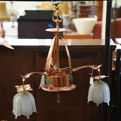 Lot 594 - A 20th century Arts & Crafts style copper...