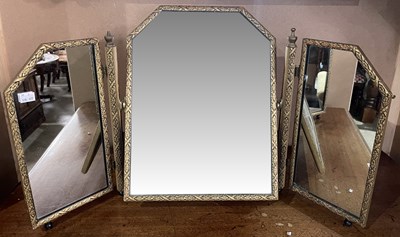 Lot 649 - A mid-20th century triptych folding vanity...