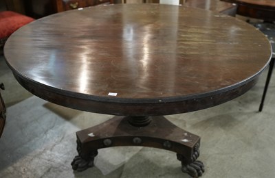Lot 603 - A 19th century mahogany tilt top centre table,...