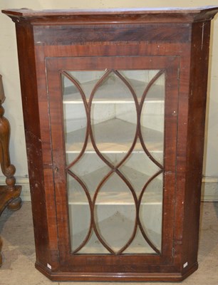 Lot 502 - A 19th century corner cupboard, with glazed...