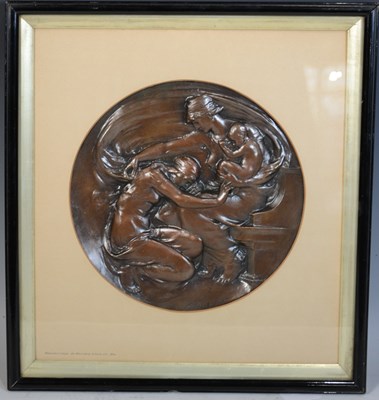 Lot 471 - A late 19th century circular bronze relief...