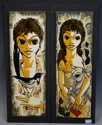 Lot 336 - Pirot (20th century), ceramic wall plaques,...