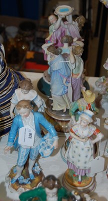 Lot 326 - A group of six Continental bisque figures