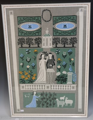Lot 445 - Gochen Jobs (20th century) Pastoral textile...