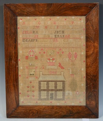 Lot 437 - A 19th century needlework sampler, by Agnes...