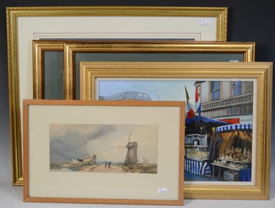 Lot 422 - A group of watercolours depicting seaside...