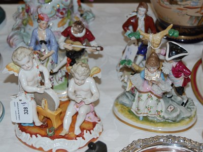Lot 328 - A group of four Continental porcelain figures