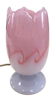 Lot 256 - A 20th century Vasart glass lamp, of tulip...