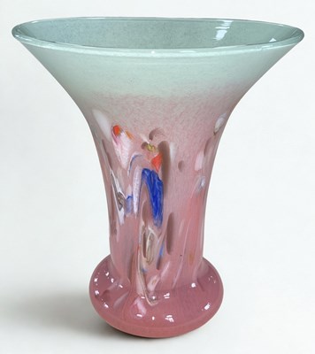 Lot 252 - A Vasart glass vase of trumpet form, the body...
