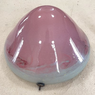 Lot 271 - A 20th century Monart lamp shade, mottled pink...