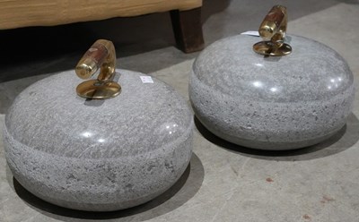 Lot 600 - A pair of early 20th century granite curling...