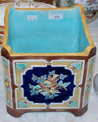 Lot 332 - A Joseph Holdcroft Majolica jardiniere with...