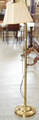 Lot 620 - A 20th century brass floor lamp, with...