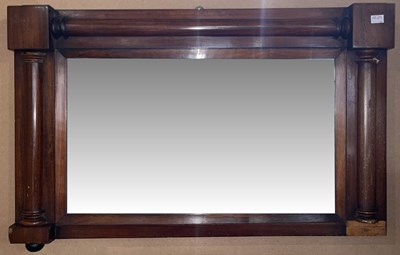 Lot 648 - A 19th century mahogany over mantle mirror,...