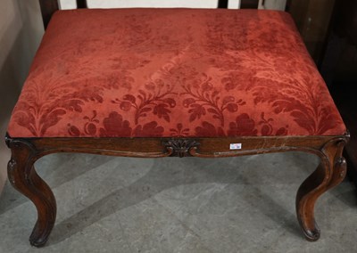 Lot 616 - A 19th century stool, of rectangular form with...