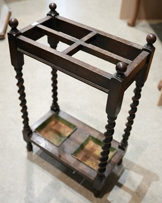 Lot 631 - An early 20th century stick stand, with barley...